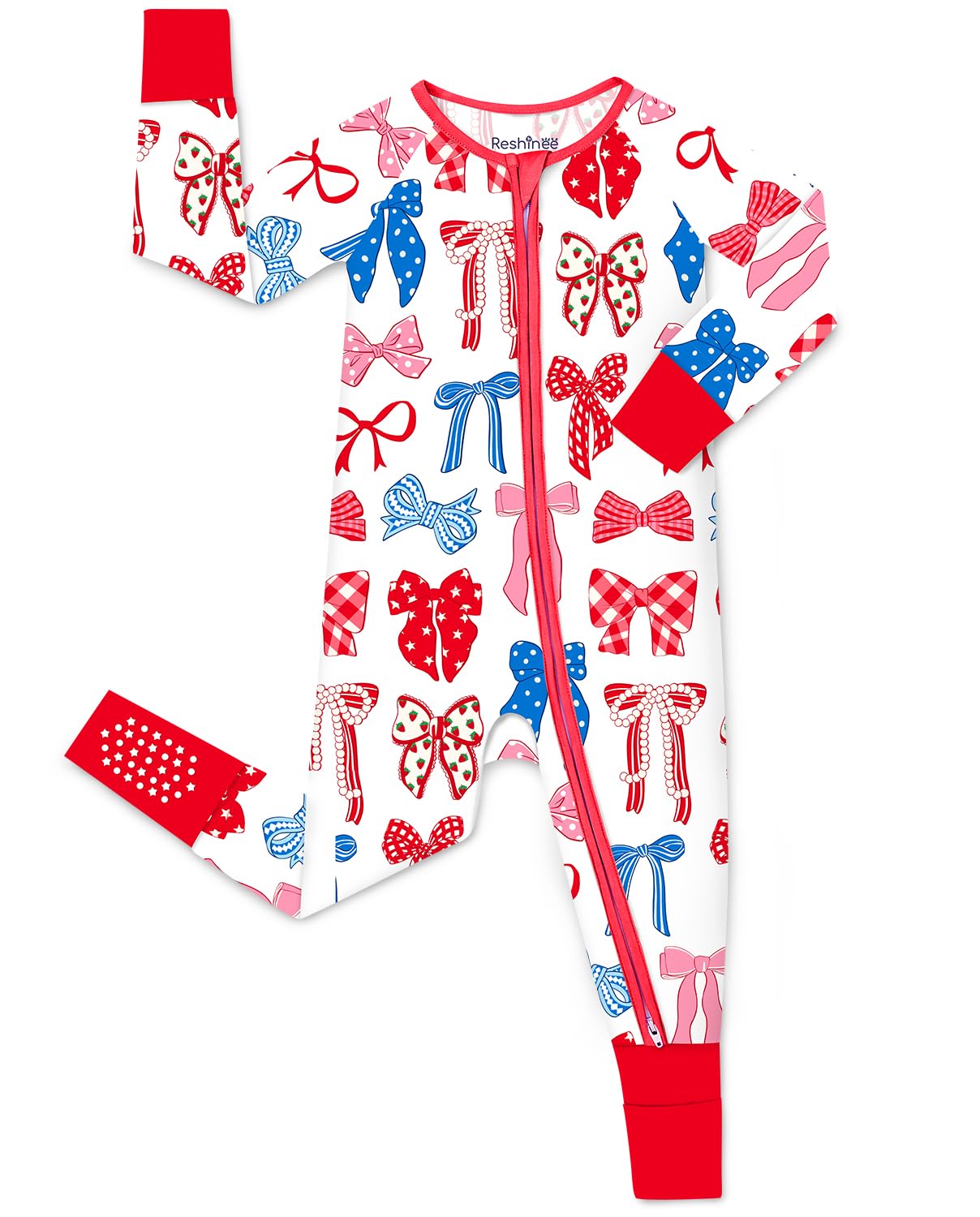 babee Reshinee Bamboo Viscose Baby Footie Pajama, Zipper Pajamas for Baby Boys & Baby Girls 0-24M