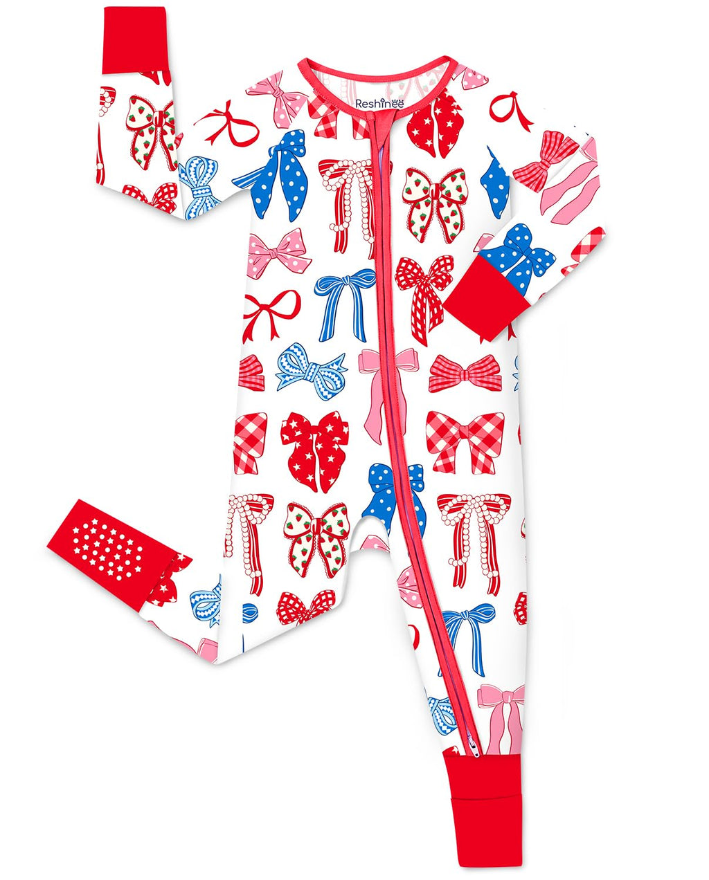 babee Reshinee Bamboo Viscose Baby Footie Pajama, Zipper Pajamas for Baby Boys & Baby Girls 0-24M