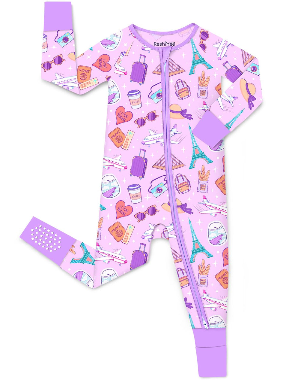 babee Reshinee Bamboo Viscose Baby Footie Pajama, Zipper Pajamas for Baby Boys & Baby Girls 0-24M
