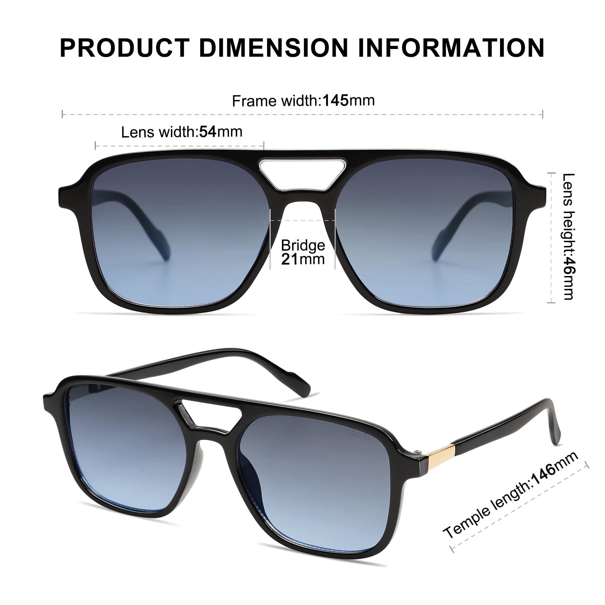 SOJOS Retro Aviator Sunglasses for Women Men,Trendy Rectangle Womens Mens Shades Sun Glasses SJ2202