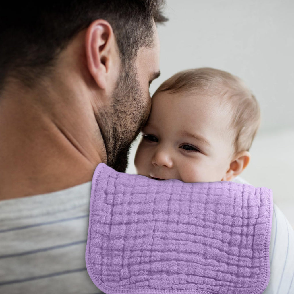 Looxii Muslin Burp Cloths Baby Girl 6 Pack - 20" x 10" - Ultra Soft & Absorbent, 6-Layer 100% Cotton for Spit Up & Drool- Gentle Baby Burping Cloth, Newborn Essentials Shower Gift Girl, Gradient Pink