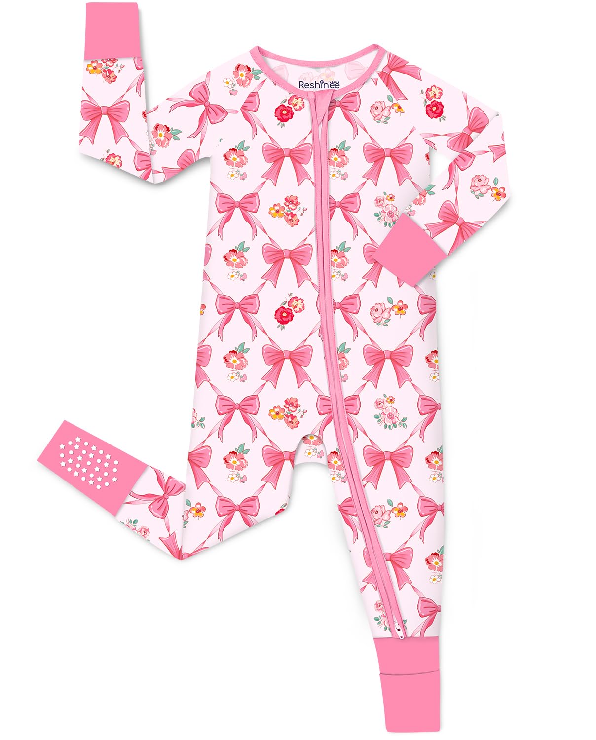 babee Reshinee Bamboo Viscose Baby Footie Pajama, Zipper Pajamas for Baby Boys & Baby Girls 0-24M