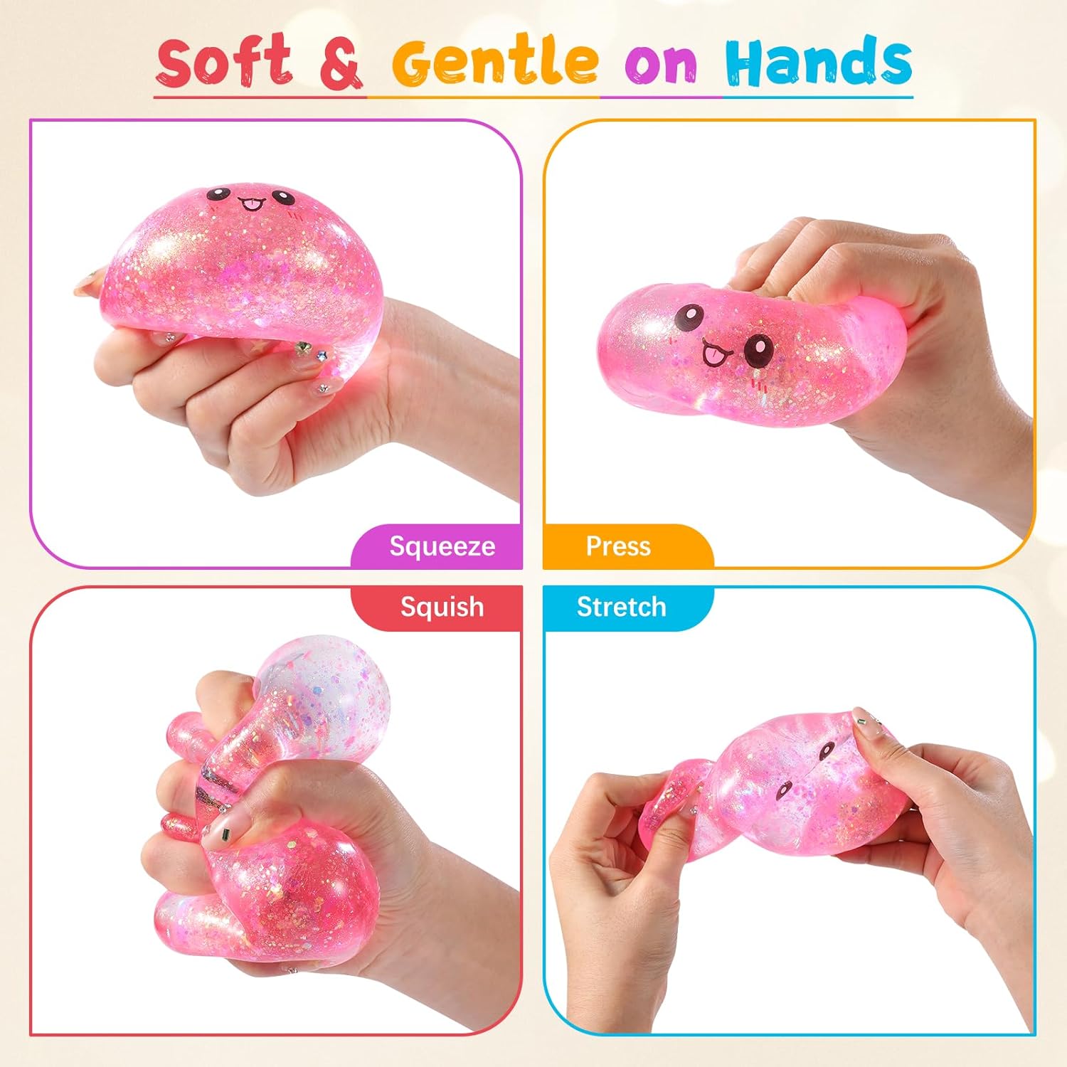 Sugar Dumpling Squishy,Viral Bao Bun Squishy Dumling Mystery Box,Stress Relief Fidget Squeeze Toy for Holiday & Birthday Gifts (Pink)