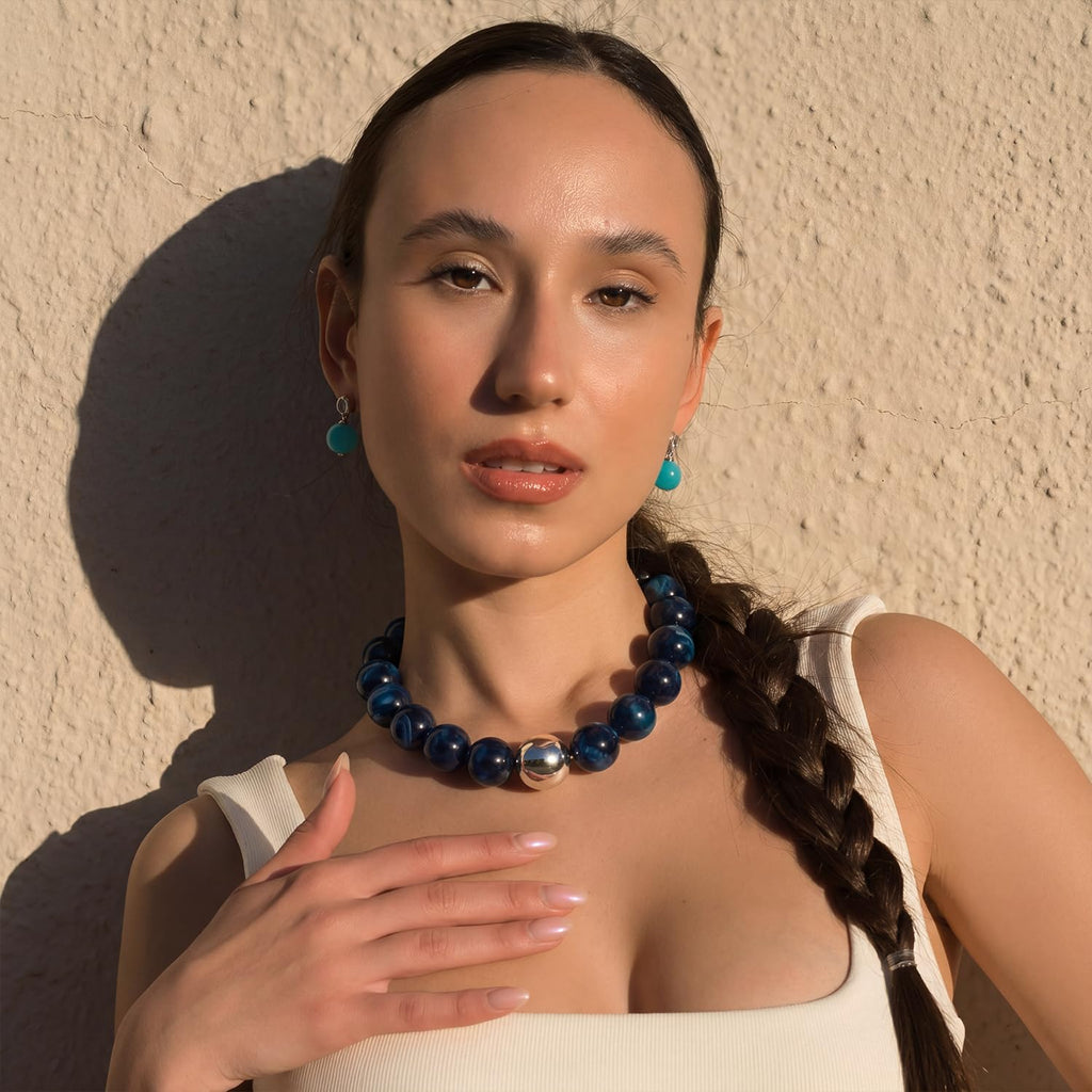 LILIE&WHITE Colorful Chunky Bead Necklaces For Women Trendy Boho Collar Statement Necklace Choker Summer Beach Jewelry Birthday Gift For Her