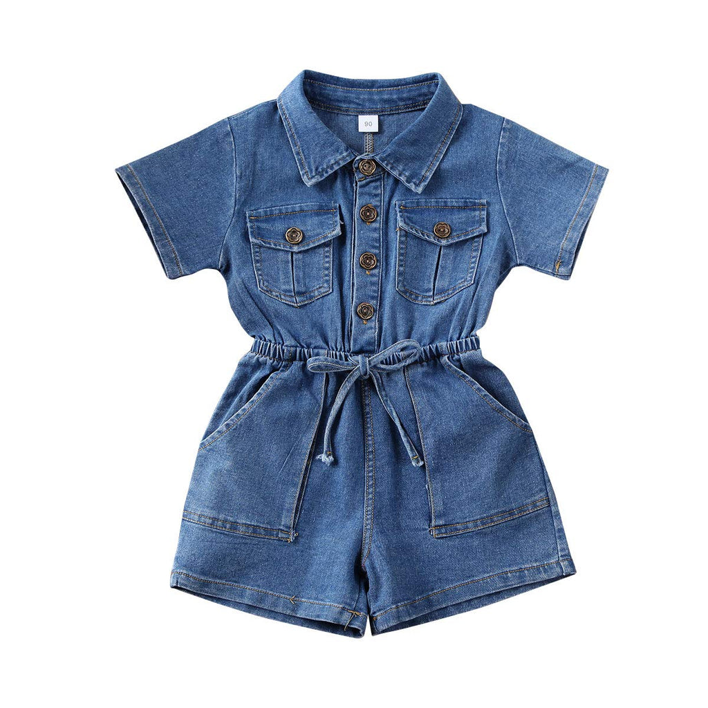 Summer Toddler Girl Jumpsuit Shorts Little Girl Overalls Clothes Baby Jean Romper Jumpsuit One Piece Outfit