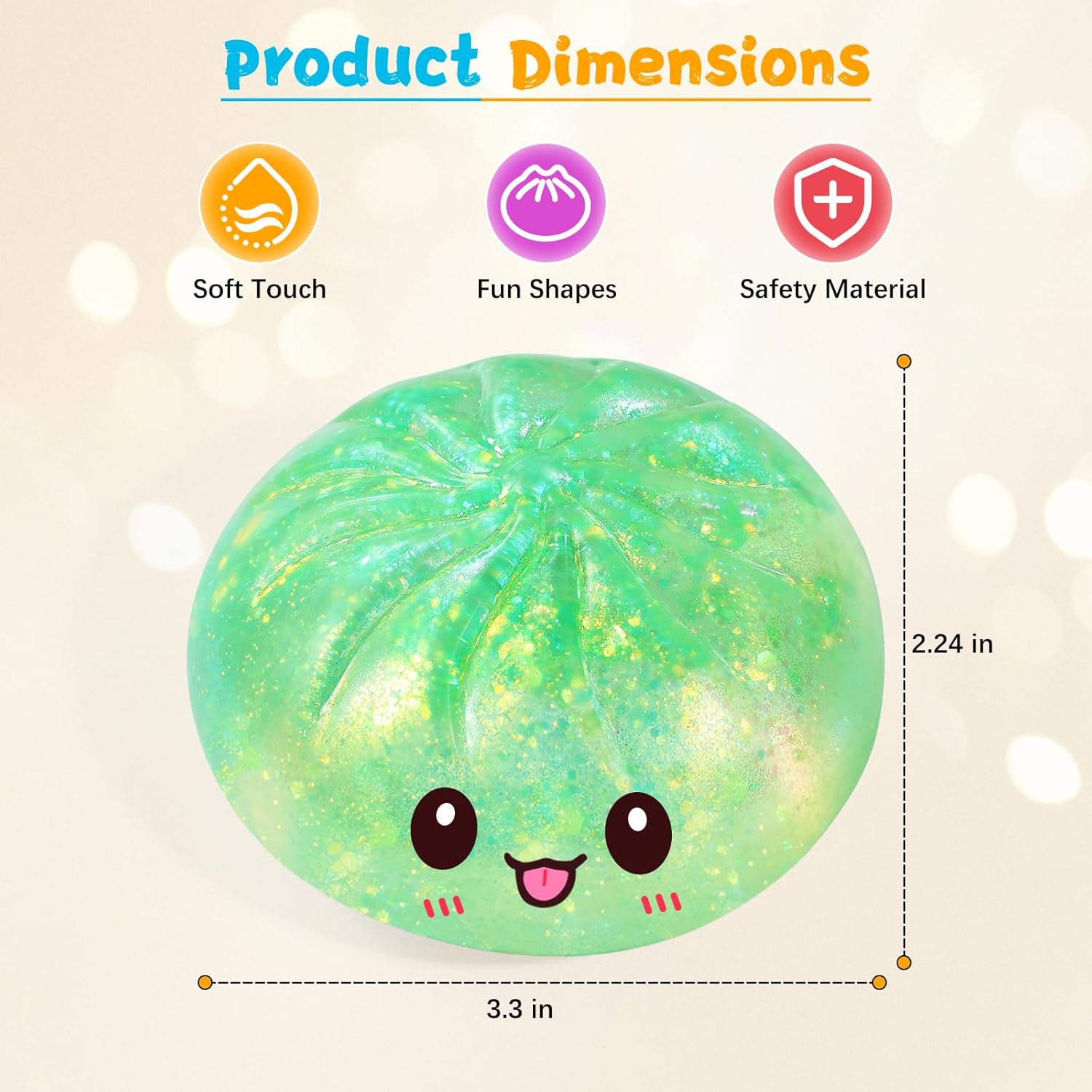 Sugar Dumpling Squishy,Viral Bao Bun Squishy Dumling Mystery Box,Stress Relief Fidget Squeeze Toy for Holiday & Birthday Gifts (Pink)