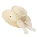 ACUSHLA Straw Sun Hat for Women Wide Brim Adjustable Boho Summer Beach Hats with Bow Vintage Fedora Panama UPF 50+