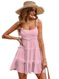 Narecte Womens Summer Dresses Wedding Guest Dresses Beach Sundresses Spaghetti Strap Flowy Boho Dress