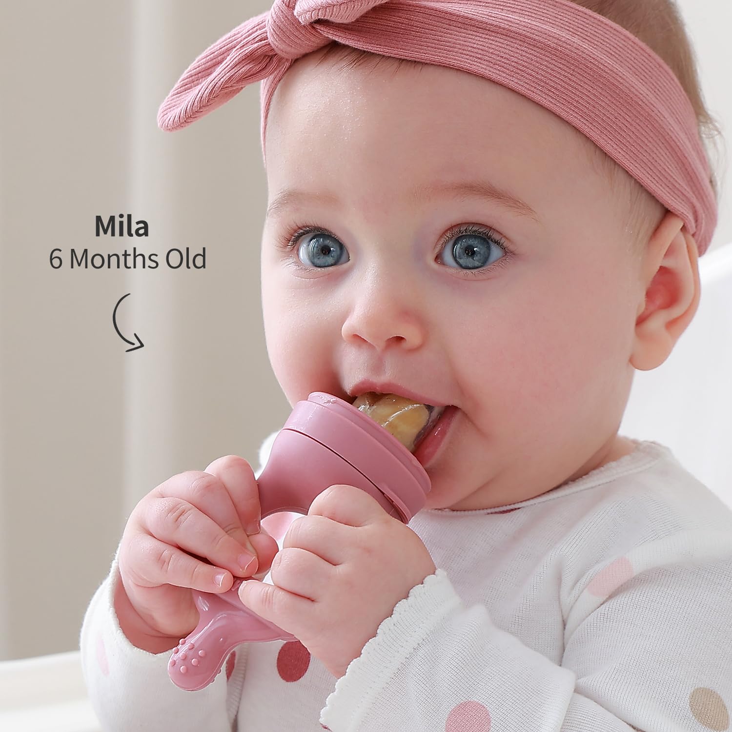 SAMiGO Baby Food Fruit Feeder and Breastmilk Popsicle Mold Set, Silicone Fruit Teether, Food Feeder Pacifier for Teething Relief, Freezer Tray, Baby Feeding Essentials, 4 Months+