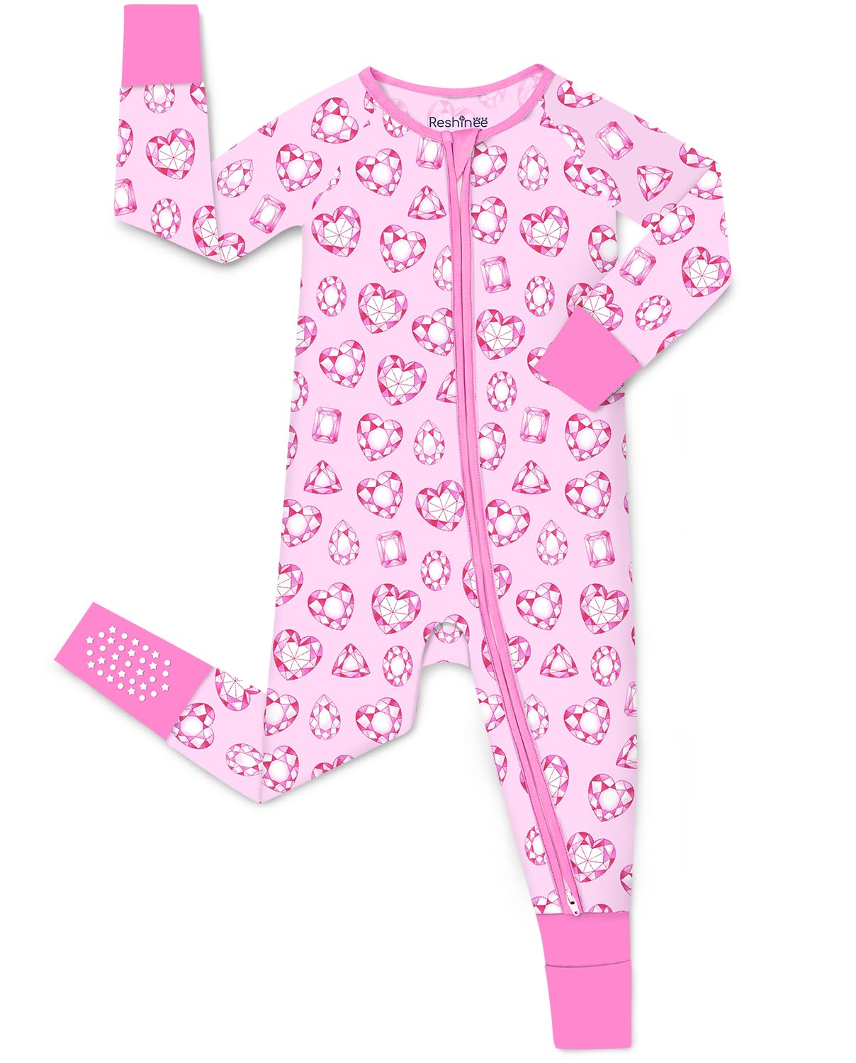 babee Reshinee Bamboo Viscose Baby Footie Pajama, Zipper Pajamas for Baby Boys & Baby Girls 0-24M