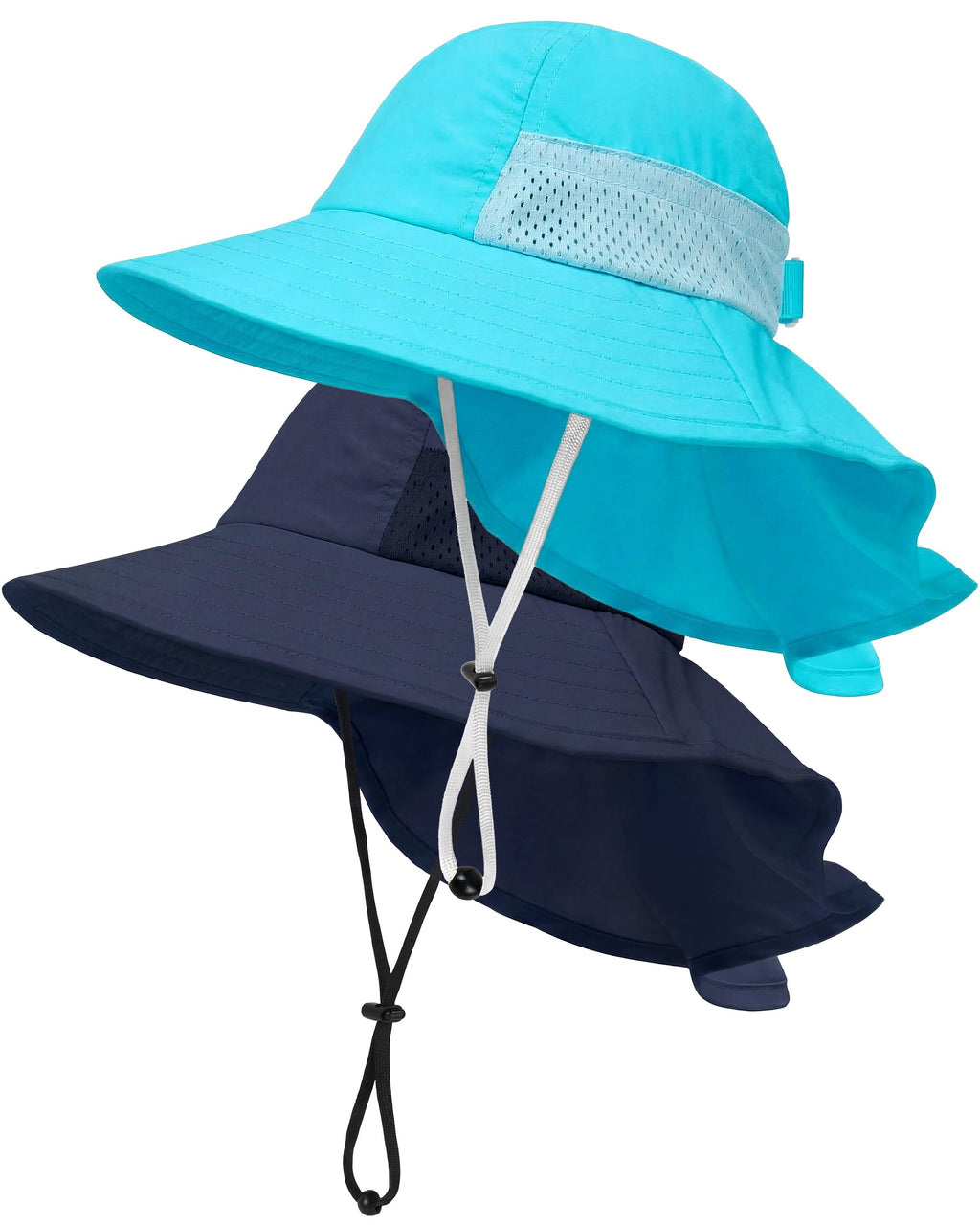 Toddler Baby Sun Hat Kids Summer Beach Essentials Adjustable Beach Hats with Bucket Wide Brim for Boys Girls Age 0-14 Years