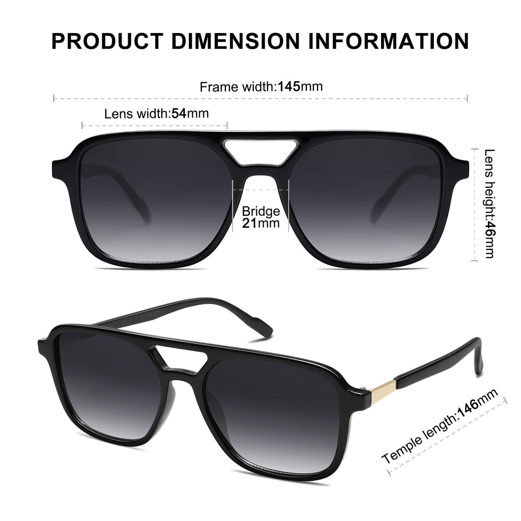 SOJOS Retro Aviator Sunglasses for Women Men,Trendy Rectangle Womens Mens Shades Sun Glasses SJ2202
