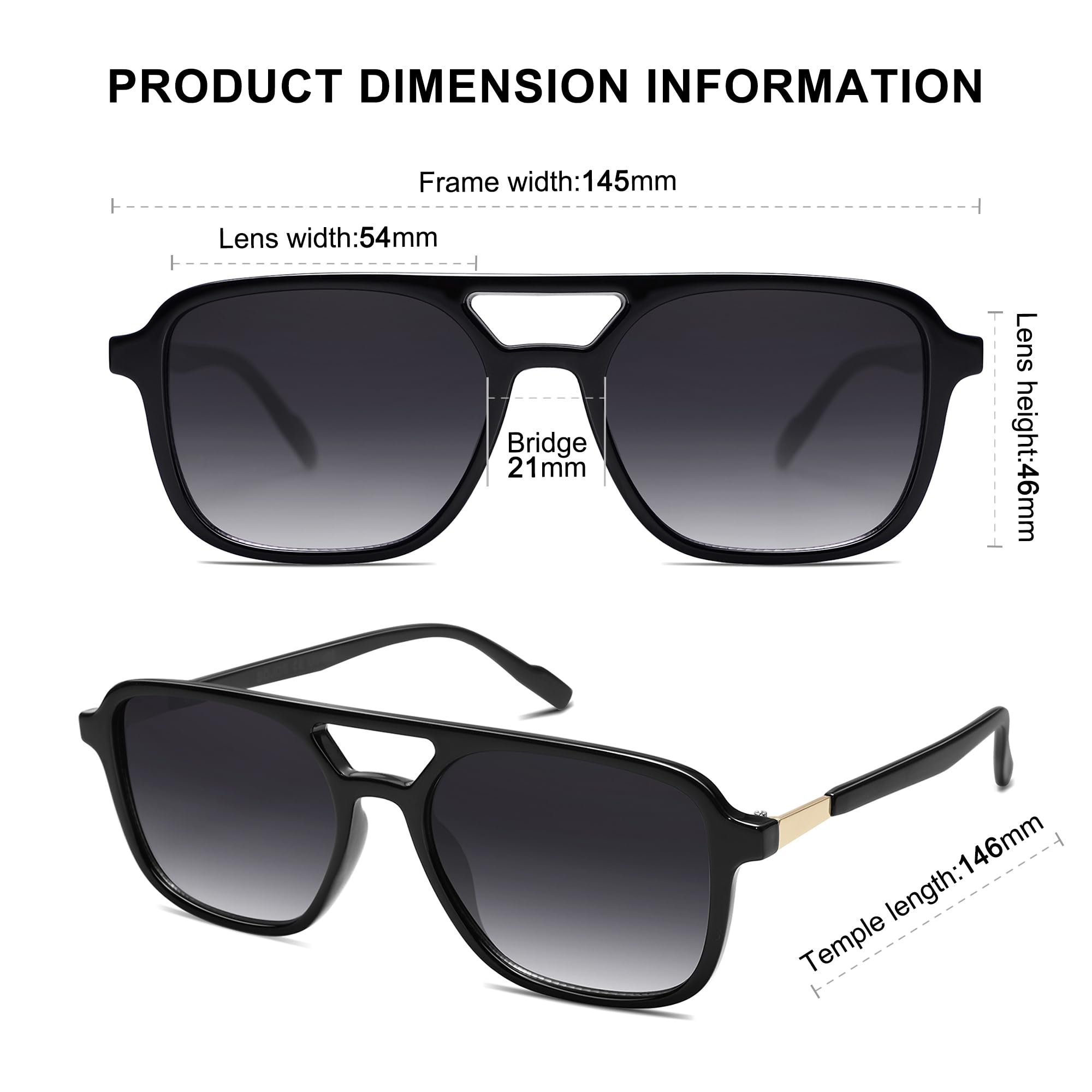 SOJOS Retro Aviator Sunglasses for Women Men,Trendy Rectangle Womens Mens Shades Sun Glasses SJ2202