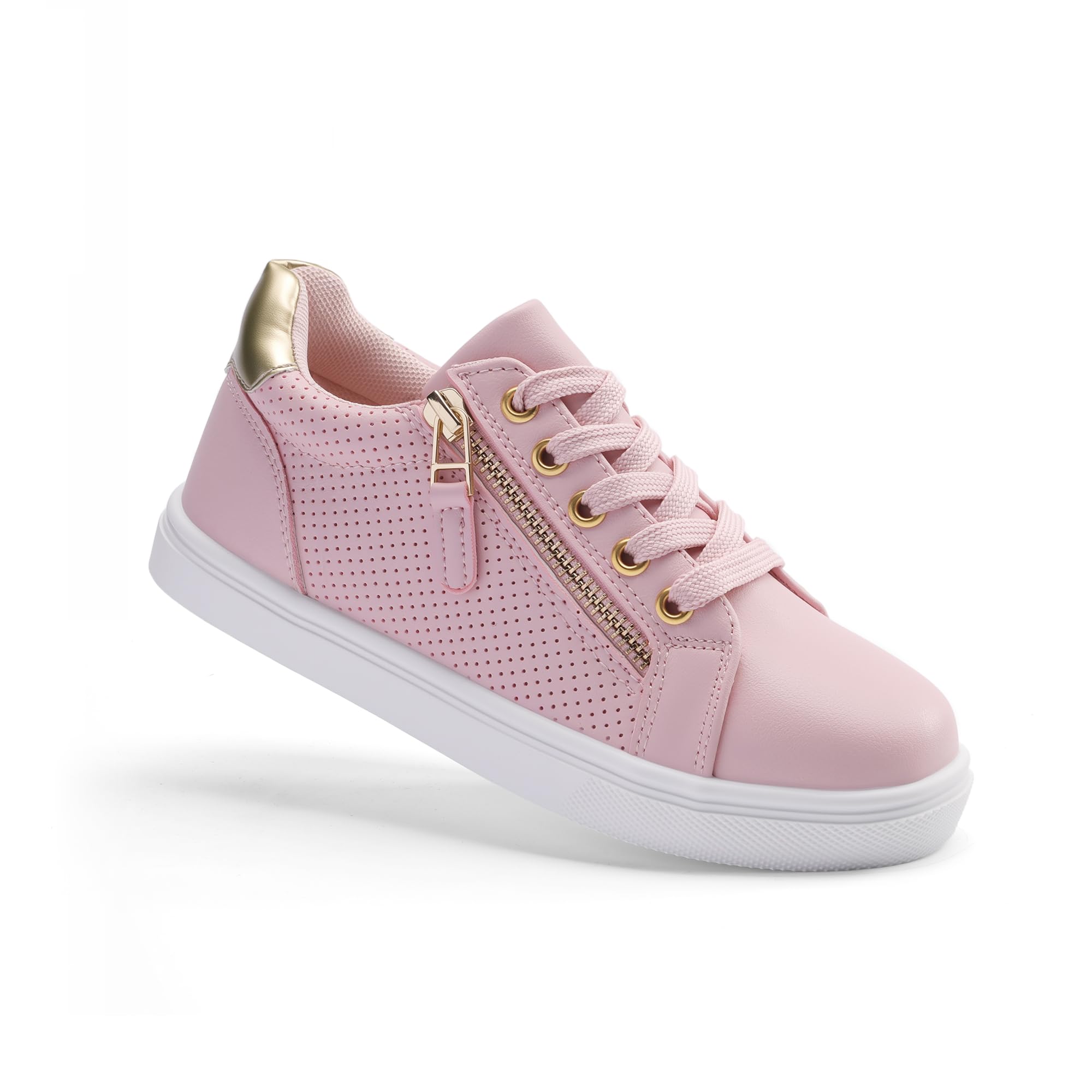 FabKids Kids Sneakers Boys Girls White Shoes Low Top Lace Up Footwear for Toddler Little Kid Big Kid