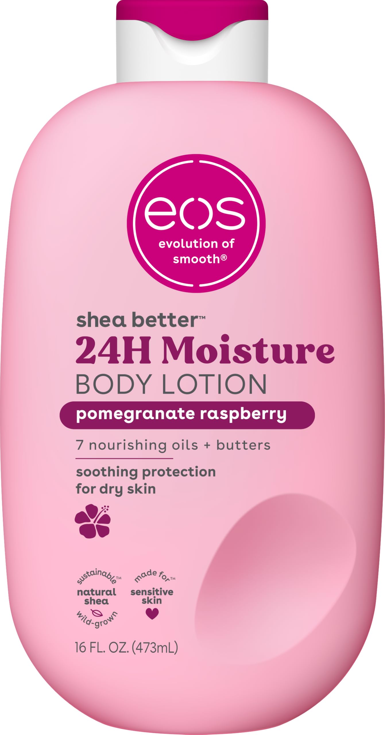eos Shea Better Body Lotion Vanilla Cashmere, 24-Hour Moisture Skin Care, Lightweight & Non-Greasy, Natural Shea, Vegan, Vanilla Body Lotion, 16 fl oz