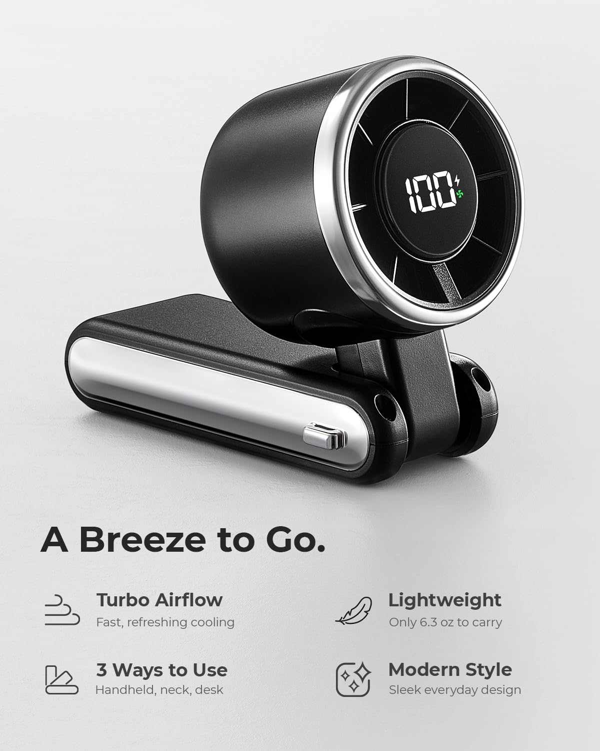 Portable Handheld Turbo Fan - 5 Gear High Speed 4000mAh Rechargeable Mini Personal Hand Fan Blow Cold Air, Battery Operated Travel Essentials, Beach Vacation, Gifts for Women, Men (Pink)