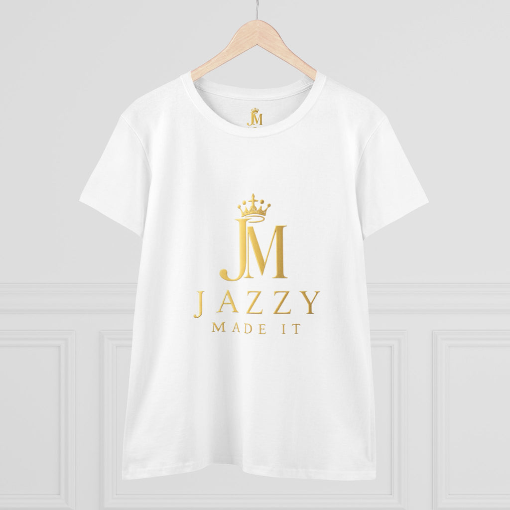 Women's Tee - "Jazzy Made It" Gold Crown Logo