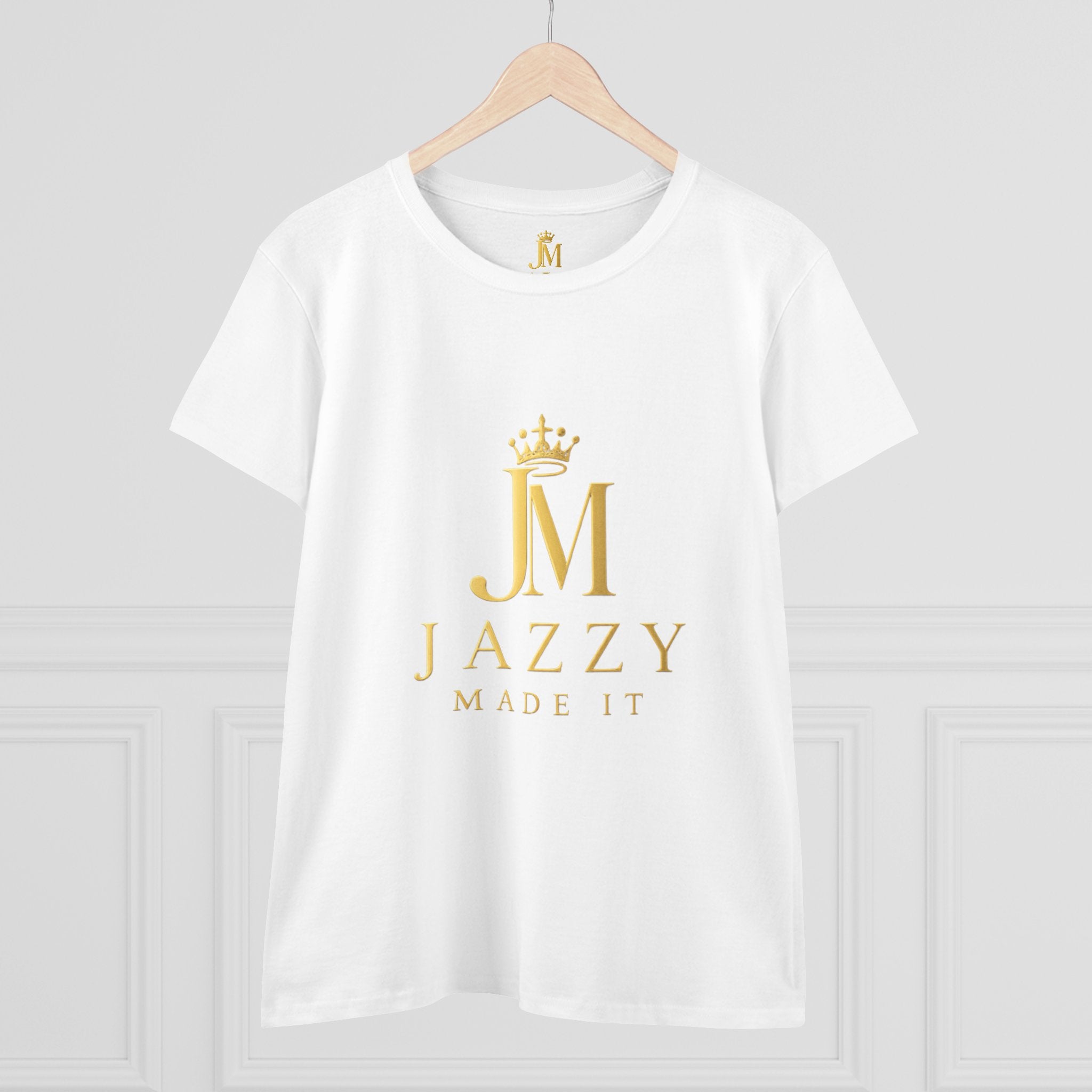 Women's Tee - "Jazzy Made It" Gold Crown Logo