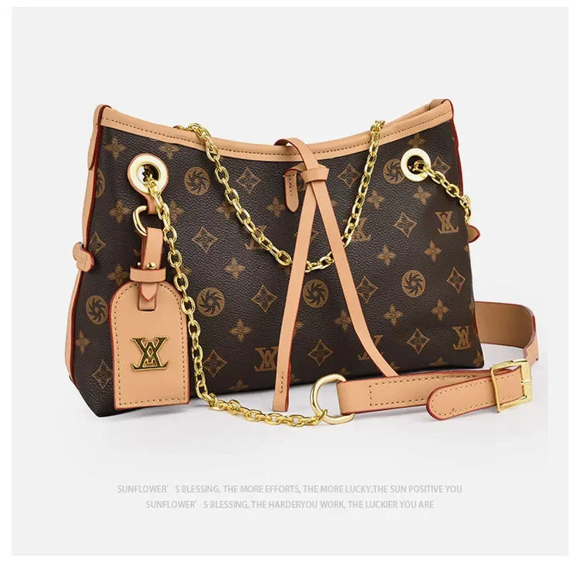 2026 New Design Premium Versatile Shoulder Bag Retro Large Capacity Commuter Tote Handbag Crossbody Bag Free Shipping Brown Yell