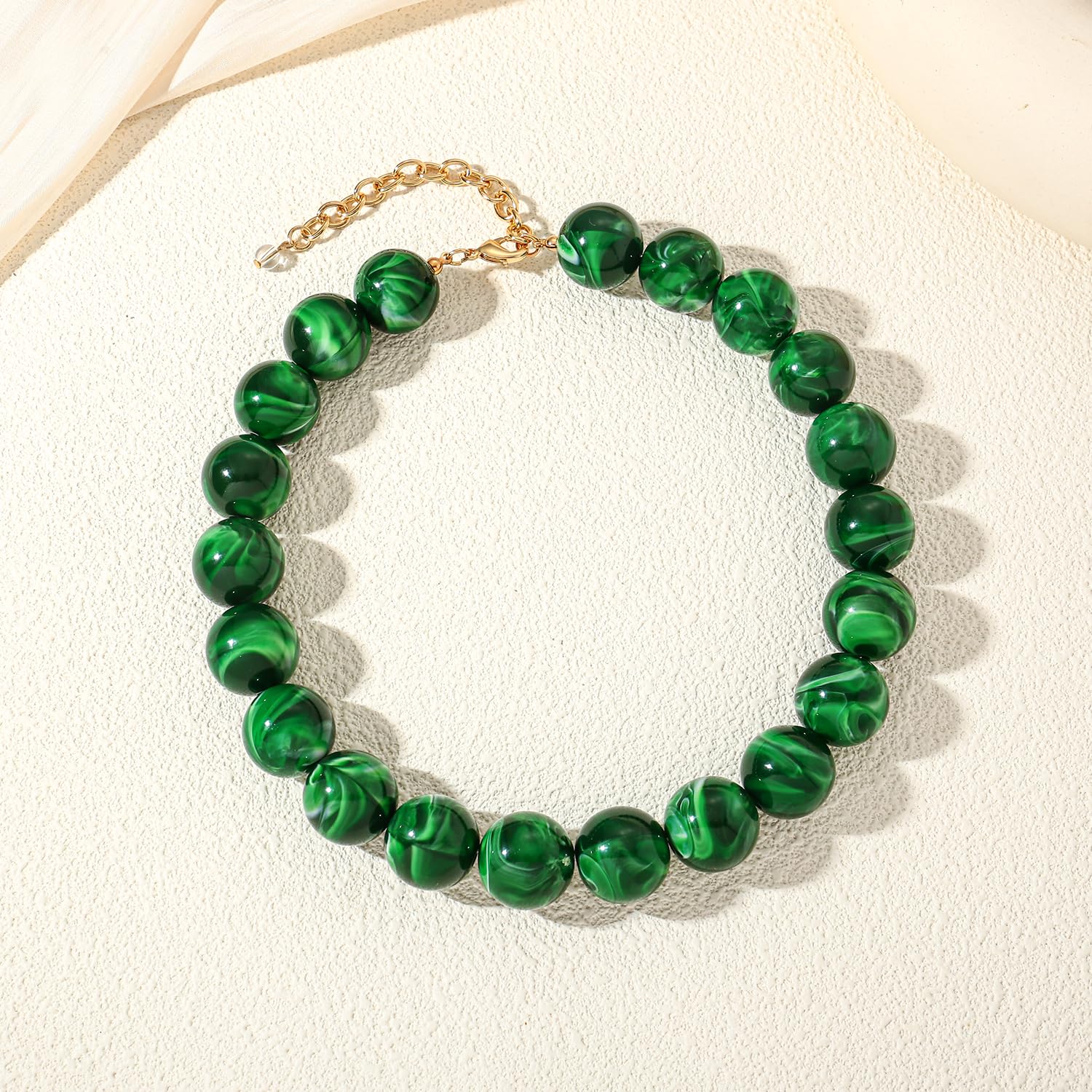 LILIE&WHITE Colorful Chunky Bead Necklaces For Women Trendy Boho Collar Statement Necklace Choker Summer Beach Jewelry Birthday Gift For Her
