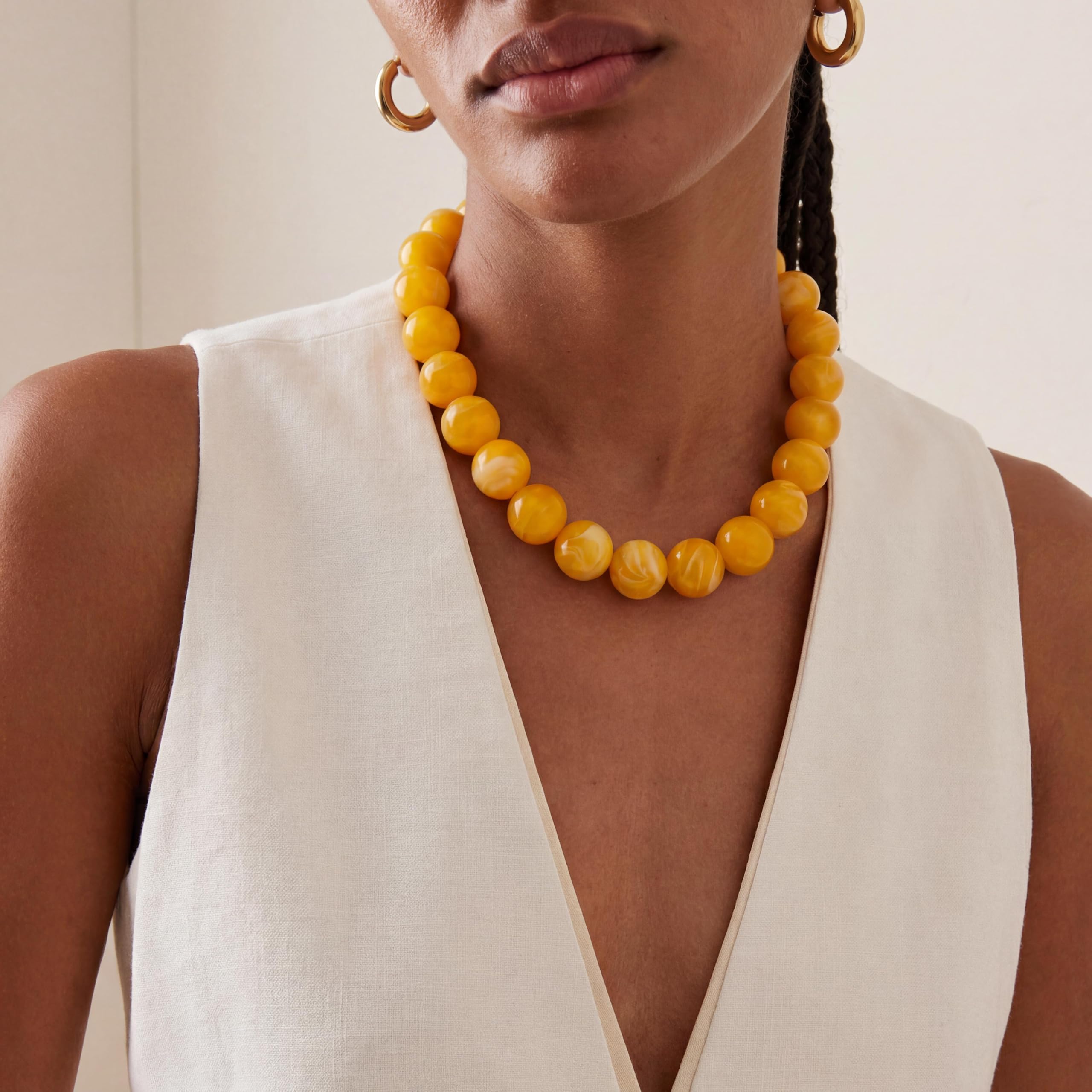 LILIE&WHITE Colorful Chunky Bead Necklaces For Women Trendy Boho Collar Statement Necklace Choker Summer Beach Jewelry Birthday Gift For Her
