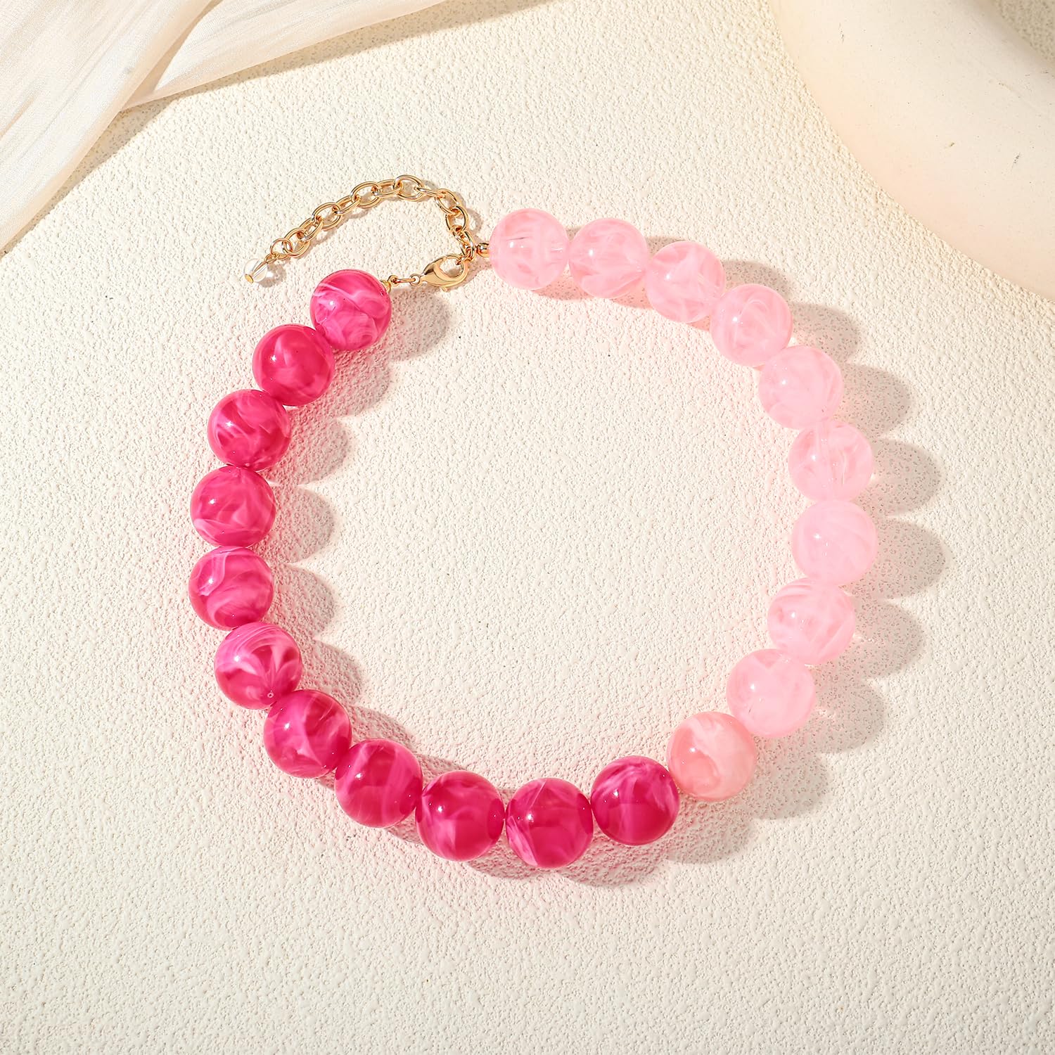 LILIE&WHITE Colorful Chunky Bead Necklaces For Women Trendy Boho Collar Statement Necklace Choker Summer Beach Jewelry Birthday Gift For Her
