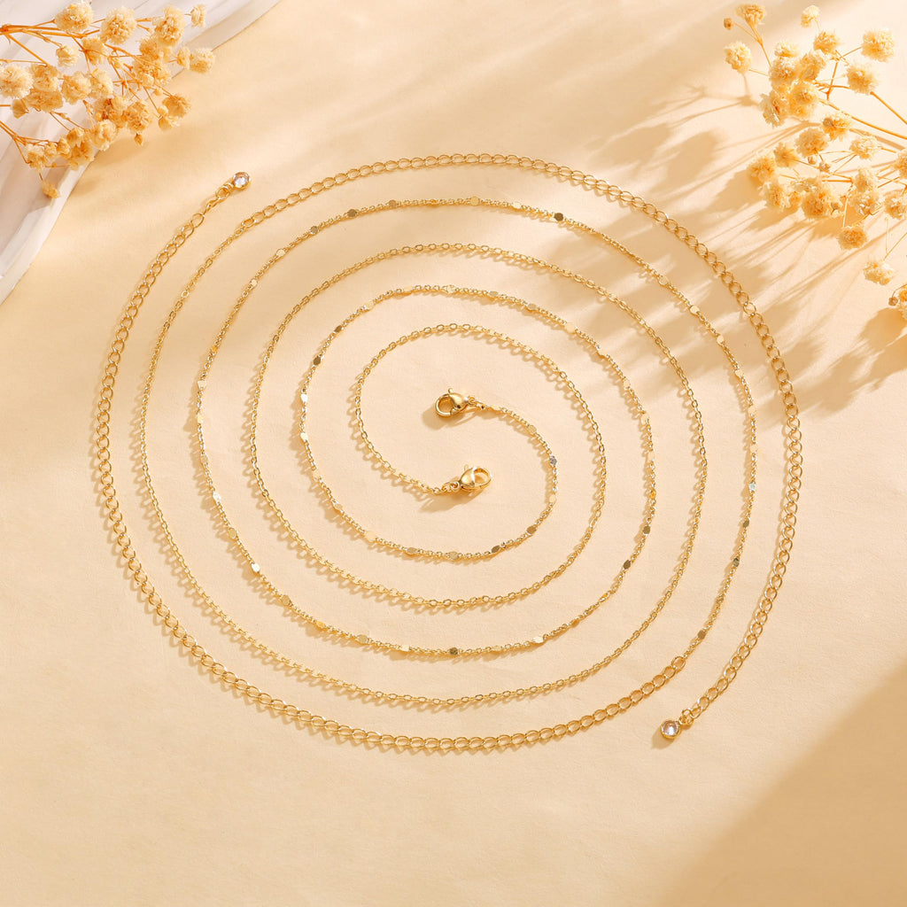CHESKY 14K Gold Plated Silver Plated Waist Chain for Women, Layered Belly Belt Chains Beach Waist Beads Chain Waterproof Snake Cuban Body Chain Summer Jewelry Accessories for Women