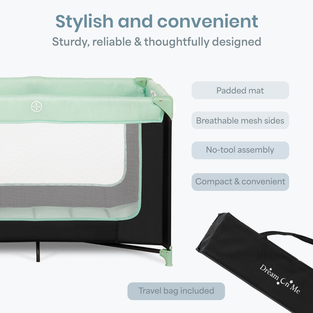 Dream On Me Zodiak Baby Playard, Breathable Mesh Sides, Soft Comfortable Mattress, Quick & Easy to Fold with Travel Carry Bag, Compact Space Saving Design - Cool Grey