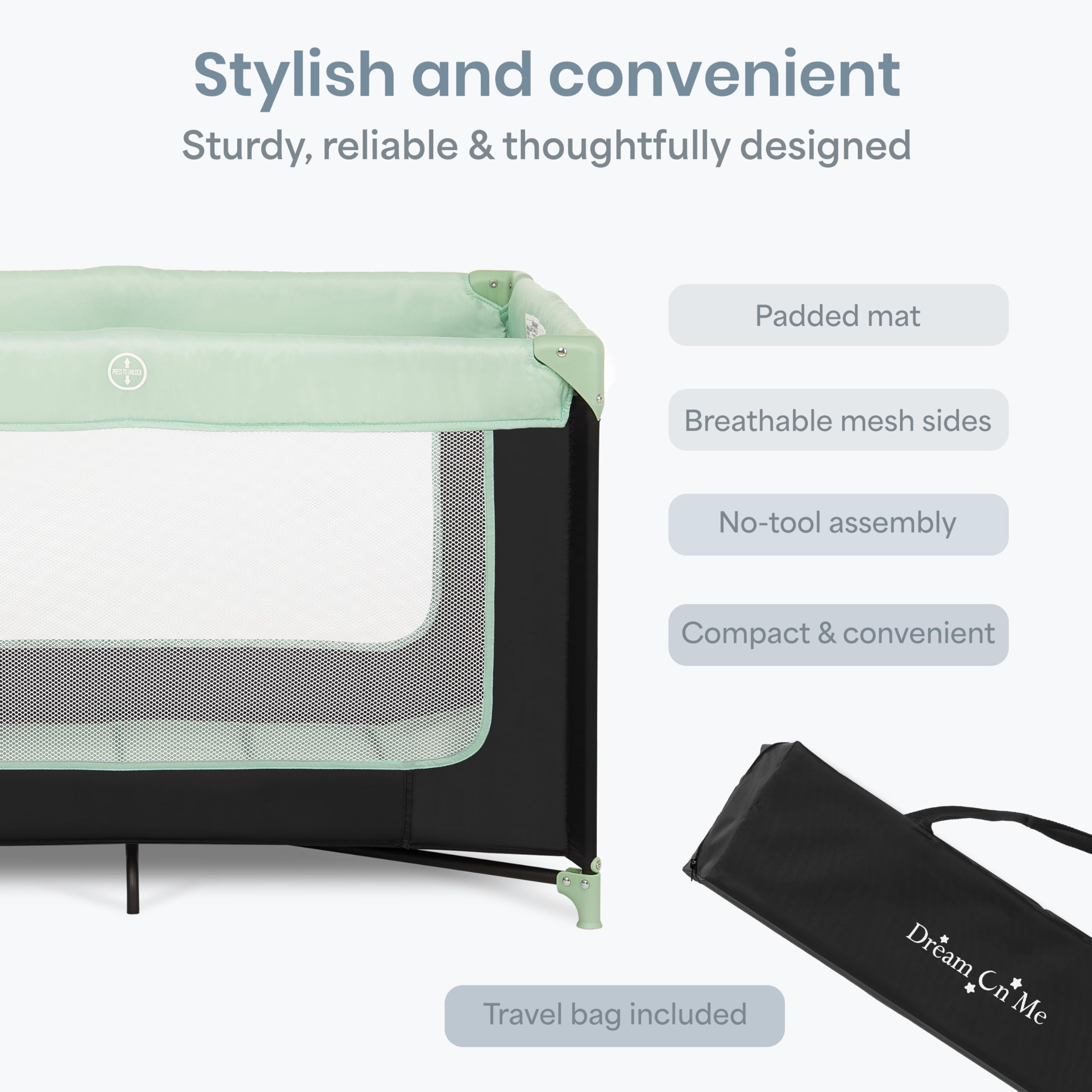 Dream On Me Zodiak Baby Playard, Breathable Mesh Sides, Soft Comfortable Mattress, Quick & Easy to Fold with Travel Carry Bag, Compact Space Saving Design - Cool Grey