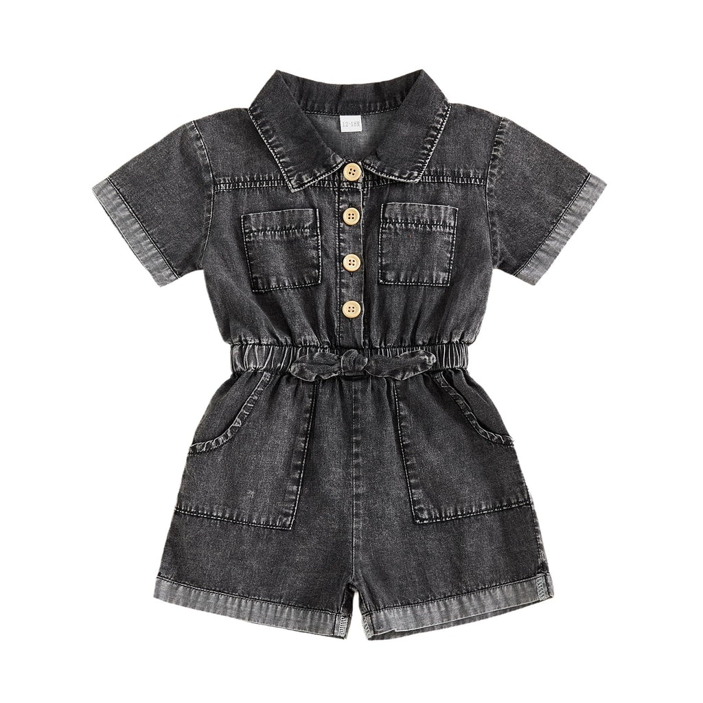 Summer Toddler Girl Jumpsuit Shorts Little Girl Overalls Clothes Baby Jean Romper Jumpsuit One Piece Outfit