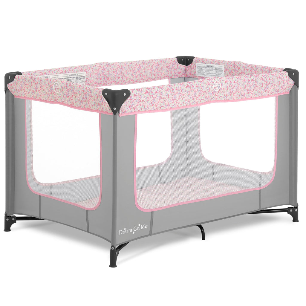 Dream On Me Zodiak Baby Playard, Breathable Mesh Sides, Soft Comfortable Mattress, Quick & Easy to Fold with Travel Carry Bag, Compact Space Saving Design - Cool Grey