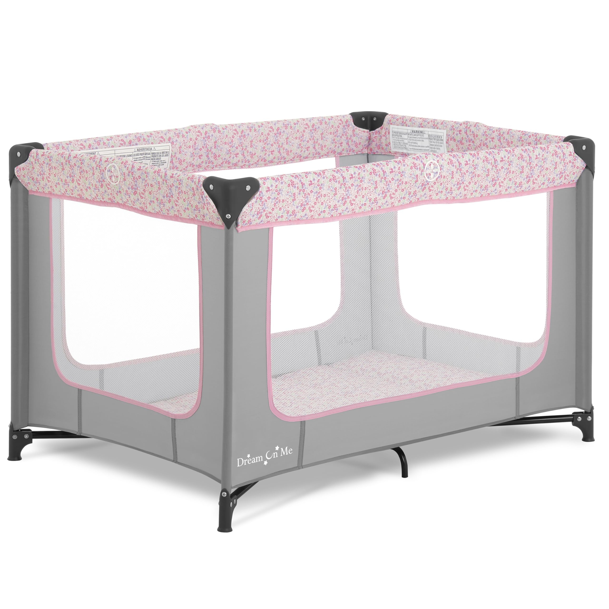Dream On Me Zodiak Baby Playard, Breathable Mesh Sides, Soft Comfortable Mattress, Quick & Easy to Fold with Travel Carry Bag, Compact Space Saving Design - Cool Grey