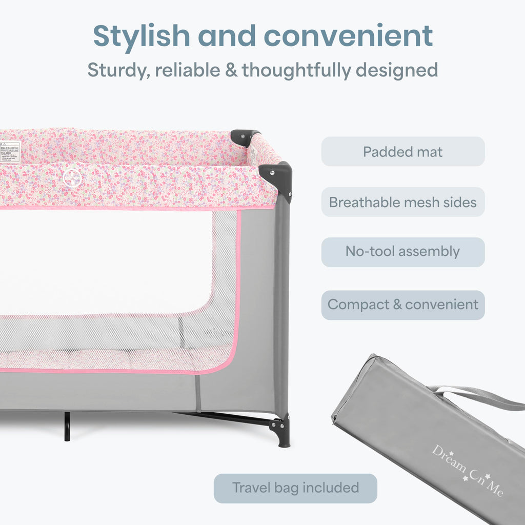 Dream On Me Zodiak Baby Playard, Breathable Mesh Sides, Soft Comfortable Mattress, Quick & Easy to Fold with Travel Carry Bag, Compact Space Saving Design - Cool Grey