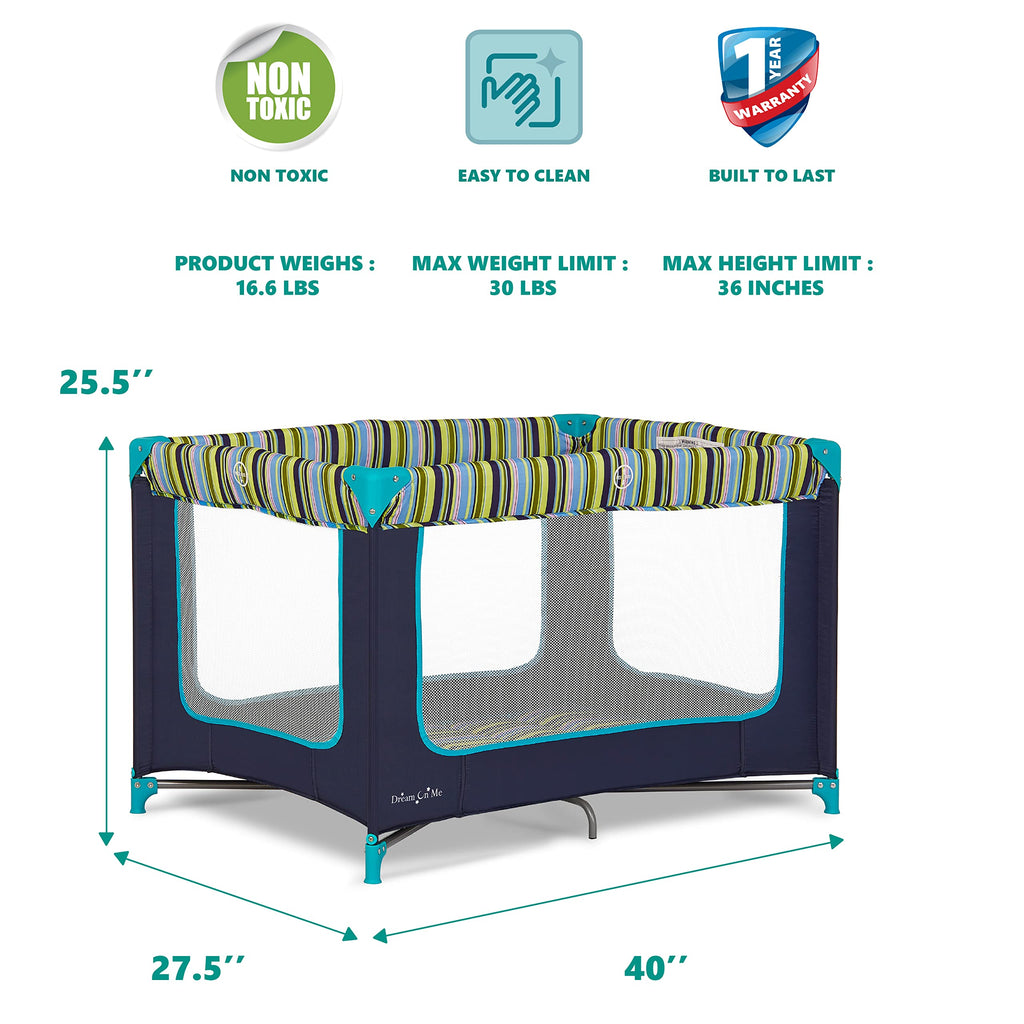Dream On Me Zodiak Baby Playard, Breathable Mesh Sides, Soft Comfortable Mattress, Quick & Easy to Fold with Travel Carry Bag, Compact Space Saving Design - Cool Grey