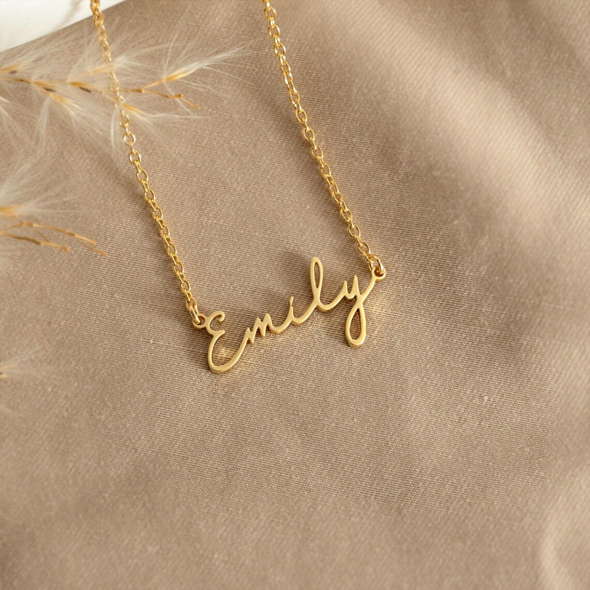 Elemtansy Mothers Day Custom Name Necklace for Women, Multiple Name Personalized 18K Gold Plated Handmade Family Necklace, Customized Jewelry Birthday Gift for Mom