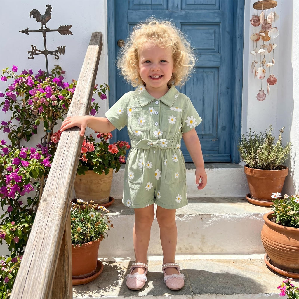 Summer Toddler Girl Jumpsuit Shorts Little Girl Overalls Clothes Baby Jean Romper Jumpsuit One Piece Outfit