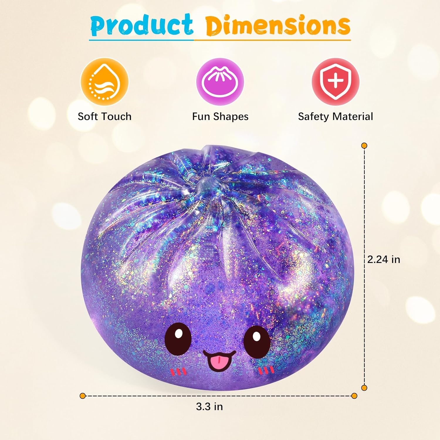 Sugar Dumpling Squishy,Viral Bao Bun Squishy Dumling Mystery Box,Stress Relief Fidget Squeeze Toy for Holiday & Birthday Gifts (Pink)