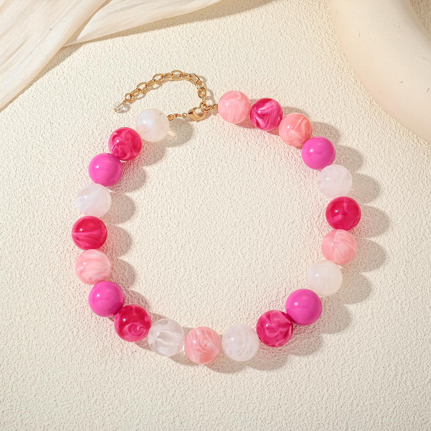LILIE&WHITE Colorful Chunky Bead Necklaces For Women Trendy Boho Collar Statement Necklace Choker Summer Beach Jewelry Birthday Gift For Her