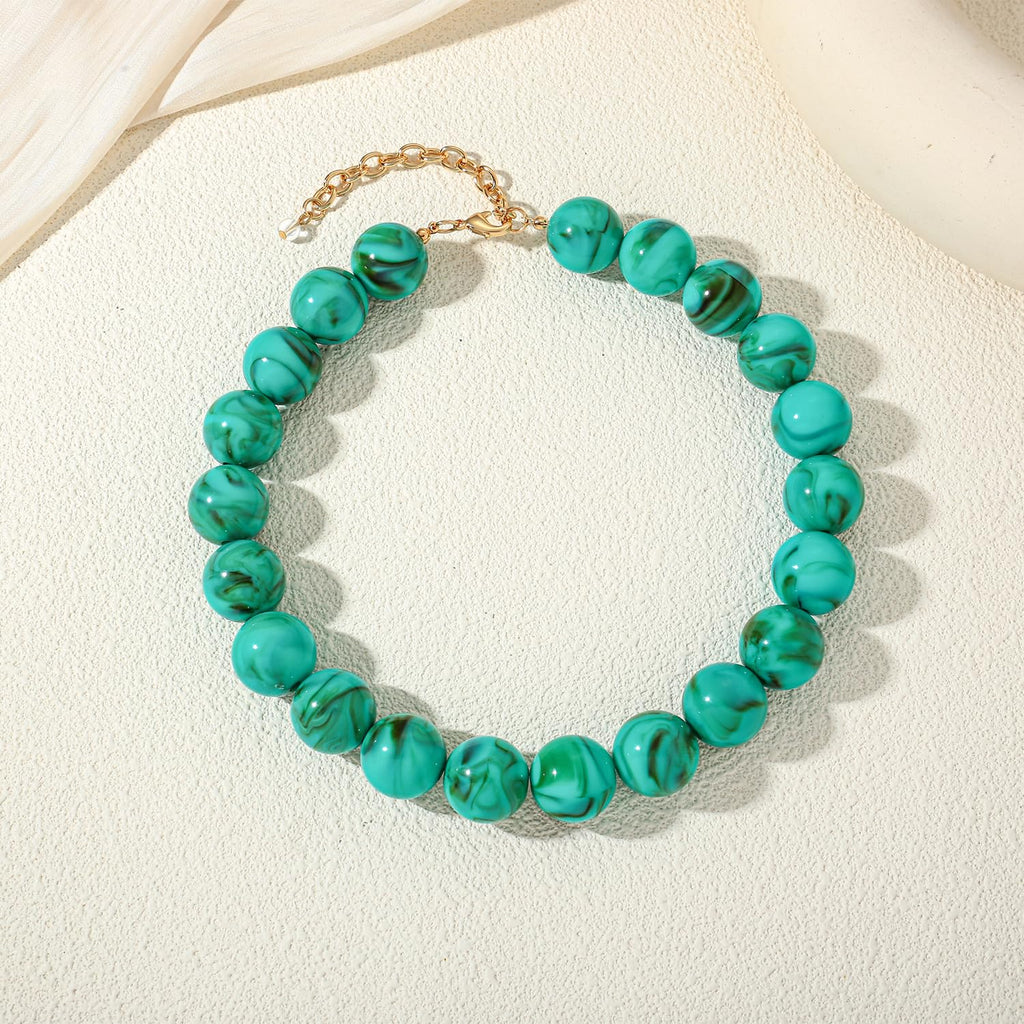 LILIE&WHITE Colorful Chunky Bead Necklaces For Women Trendy Boho Collar Statement Necklace Choker Summer Beach Jewelry Birthday Gift For Her