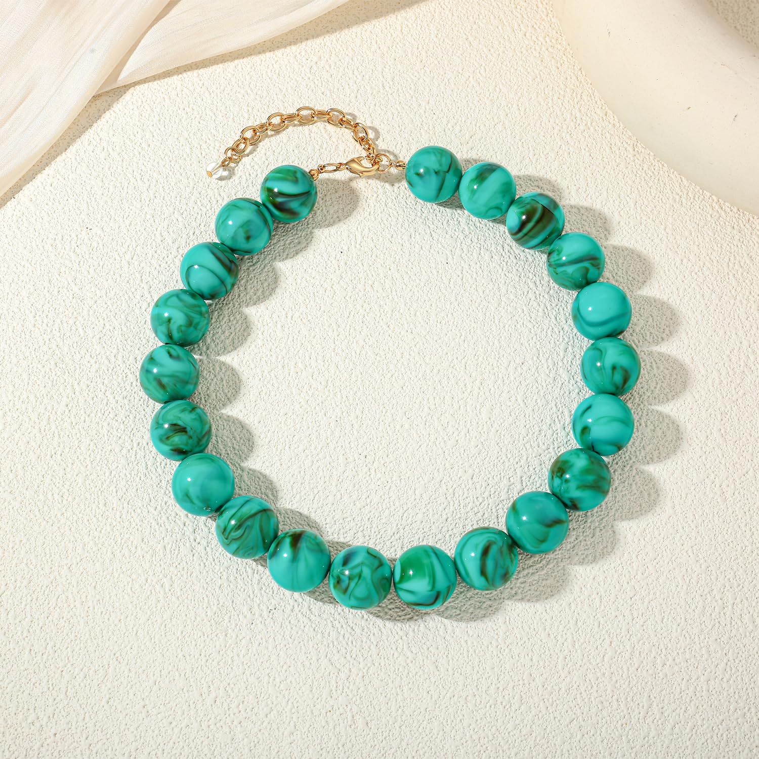 LILIE&WHITE Colorful Chunky Bead Necklaces For Women Trendy Boho Collar Statement Necklace Choker Summer Beach Jewelry Birthday Gift For Her