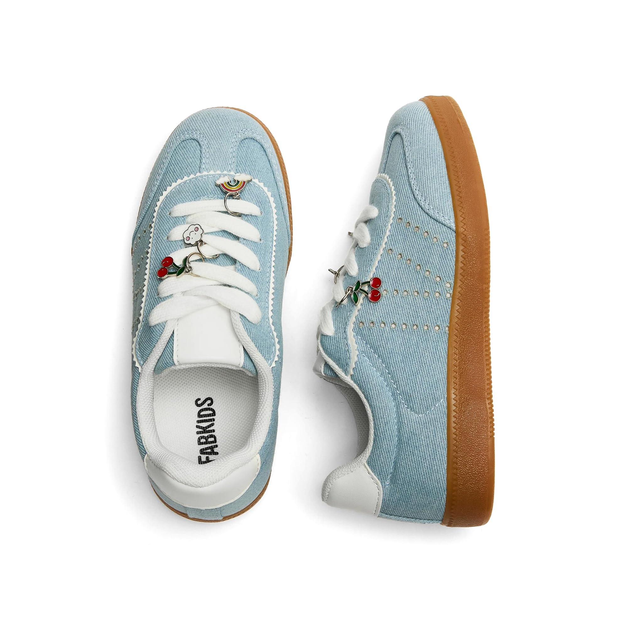 FabKids Kids Sneakers Boys Girls White Shoes Low Top Lace Up Footwear for Toddler Little Kid Big Kid