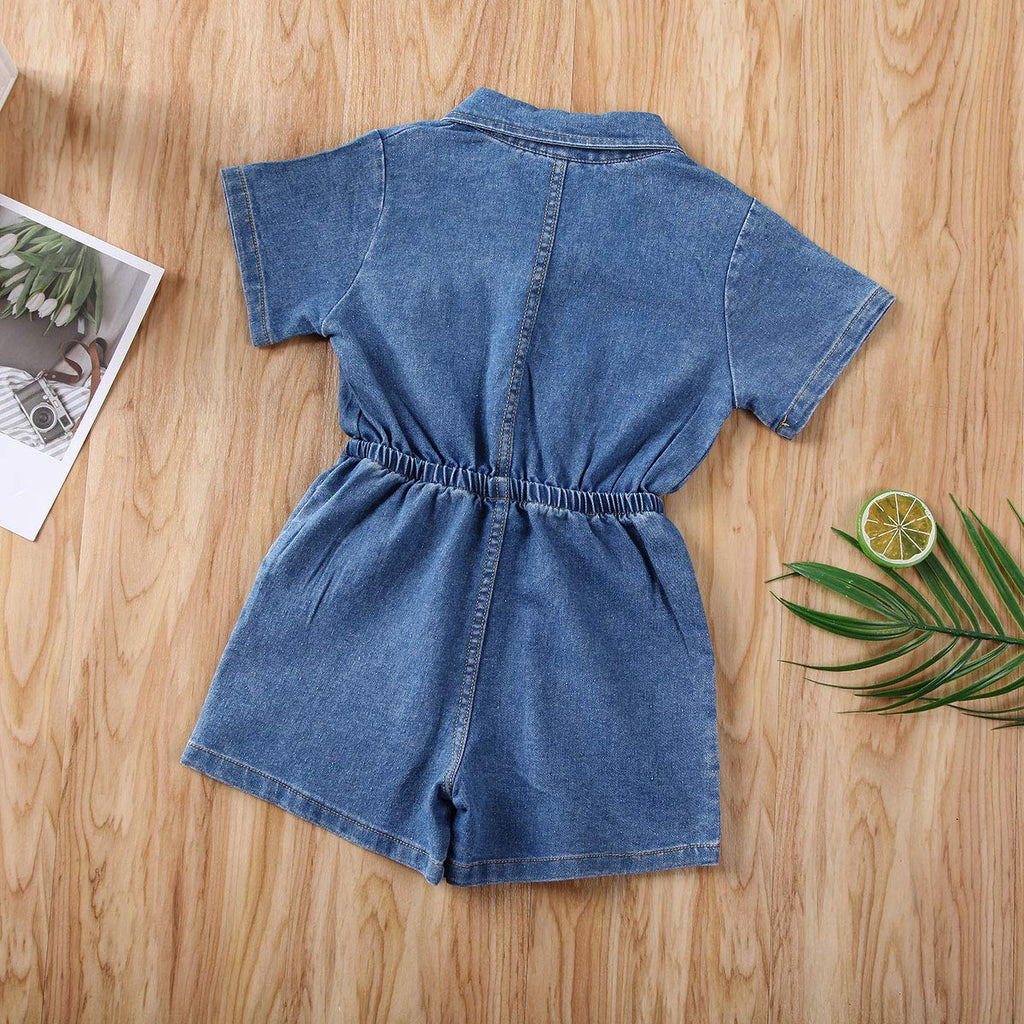 Summer Toddler Girl Jumpsuit Shorts Little Girl Overalls Clothes Baby Jean Romper Jumpsuit One Piece Outfit