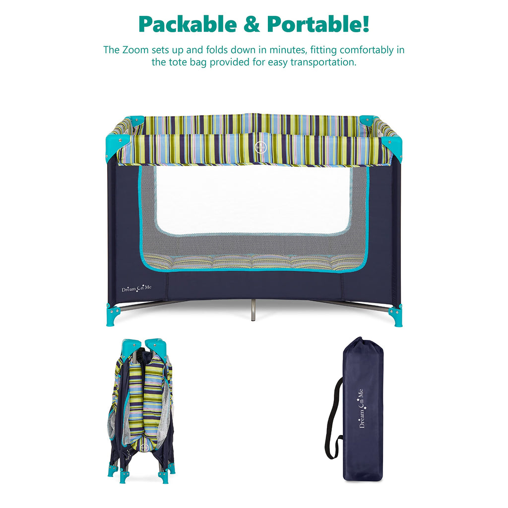 Dream On Me Zodiak Baby Playard, Breathable Mesh Sides, Soft Comfortable Mattress, Quick & Easy to Fold with Travel Carry Bag, Compact Space Saving Design - Cool Grey