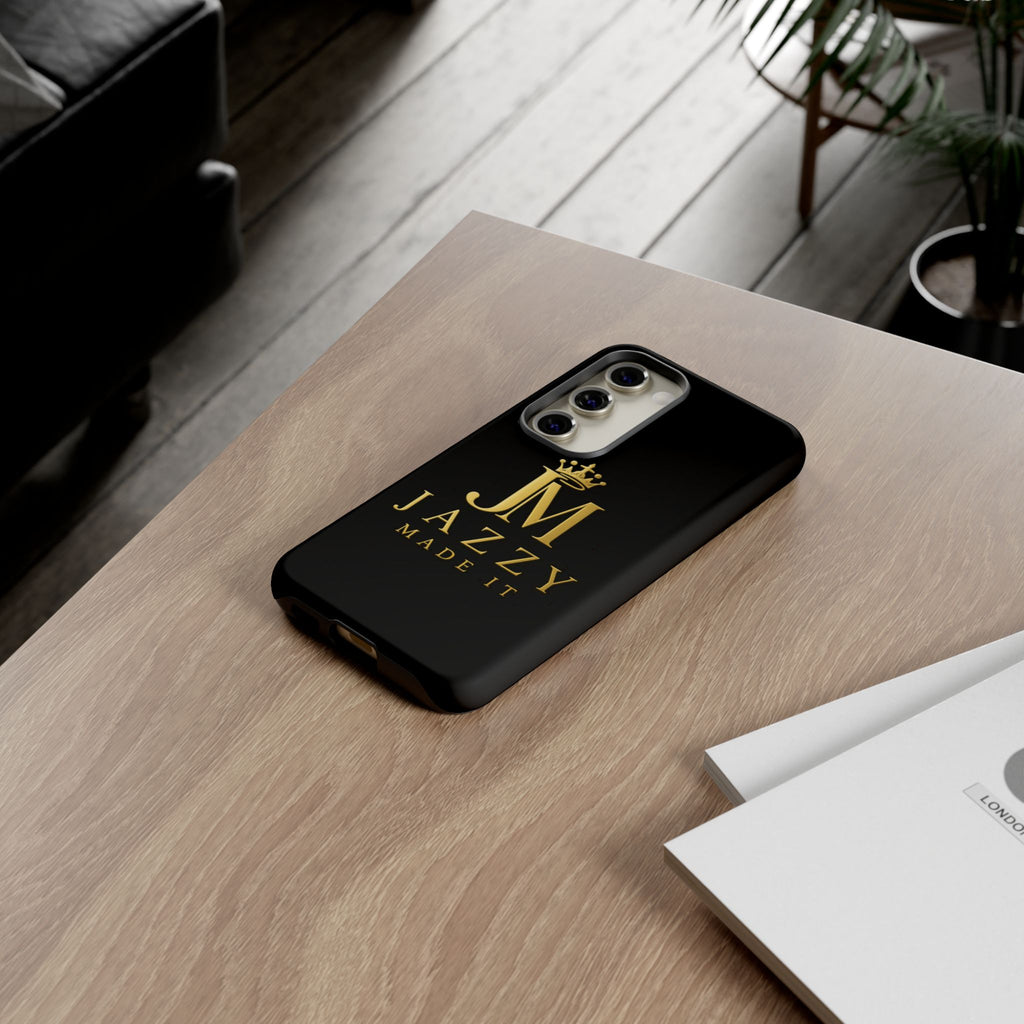 Phone Case — "Jazzy Made It" Black & Gold Tough Case