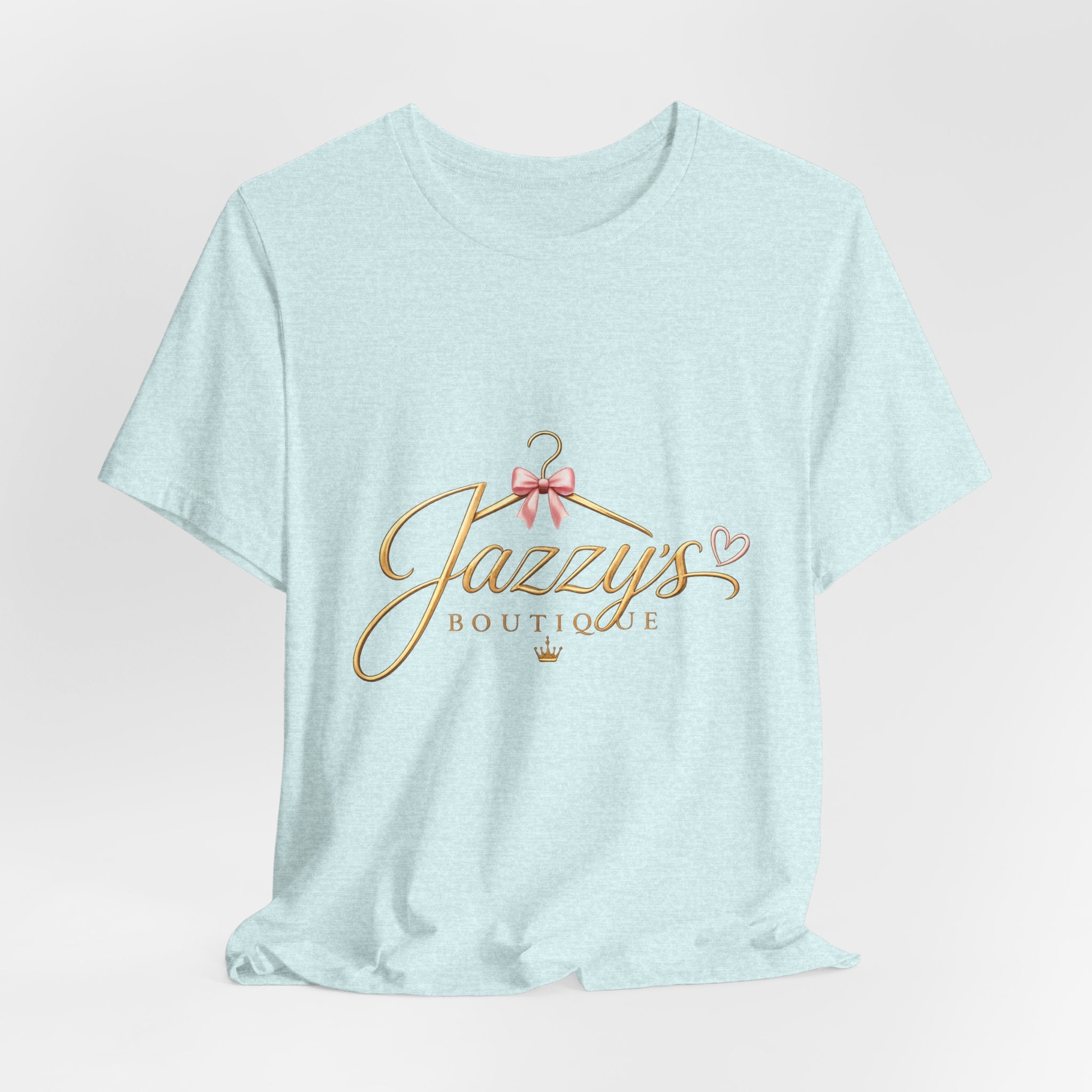Boutique Logo Tee - "Jazzy's Boutique" Gold Script Women's Fashion T-Shirt