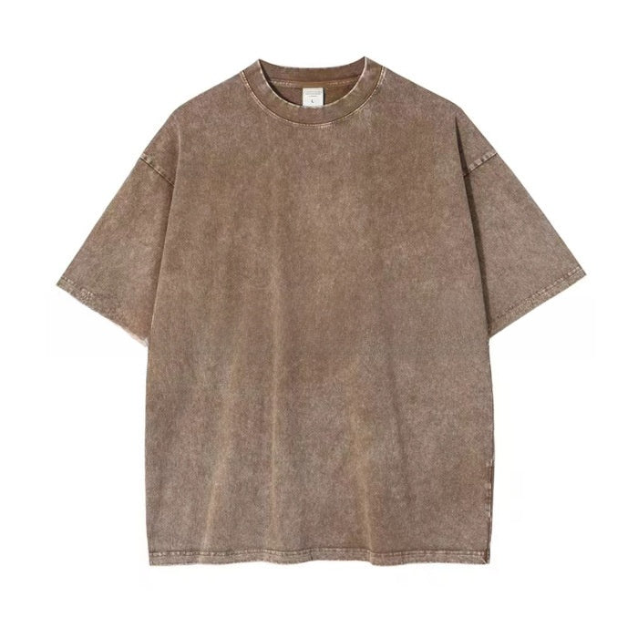 Pure Cotton Washed Distressed Loose T-Shirt
