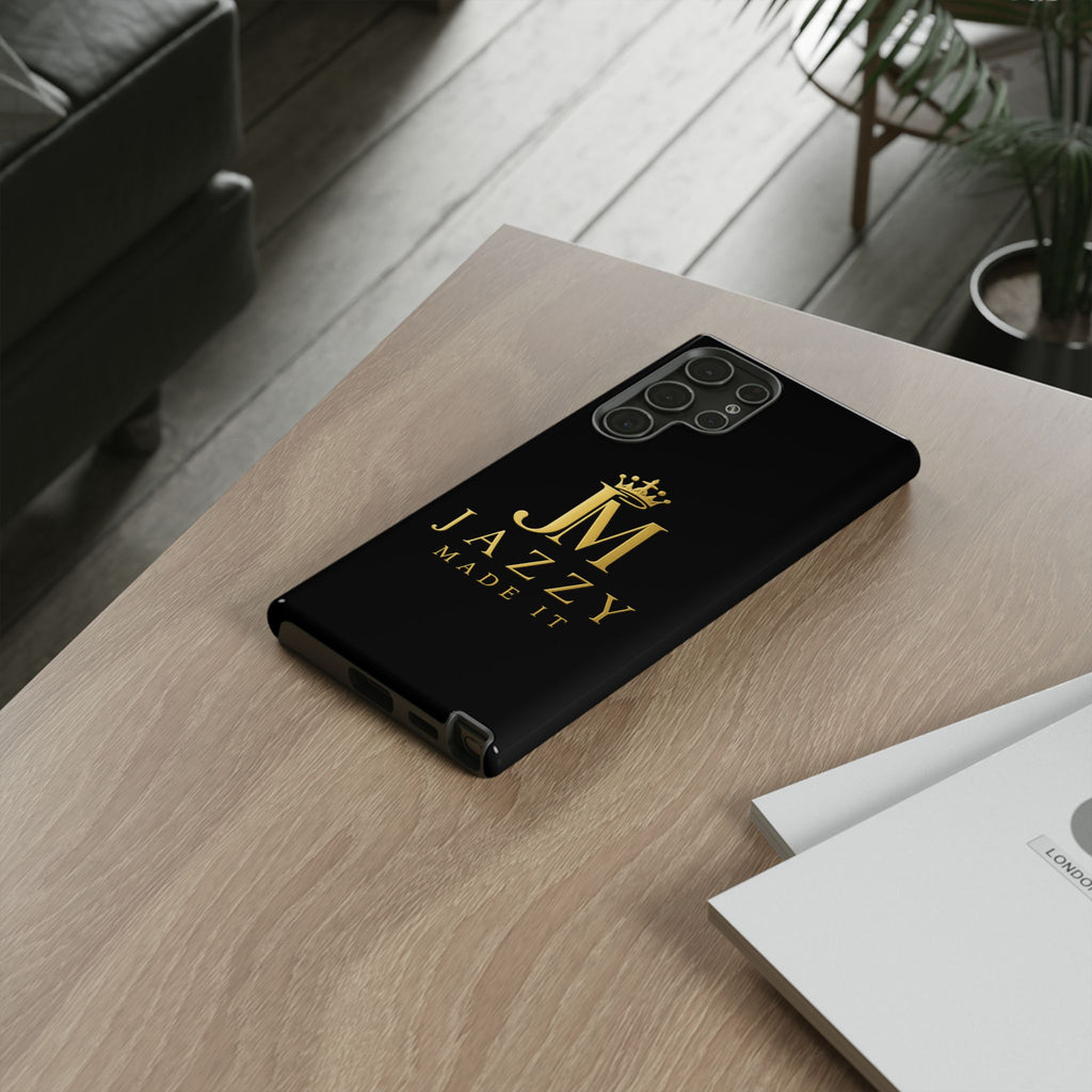 Phone Case — "Jazzy Made It" Black & Gold Tough Case