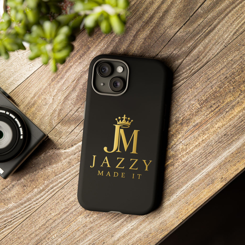 Phone Case — "Jazzy Made It" Black & Gold Tough Case