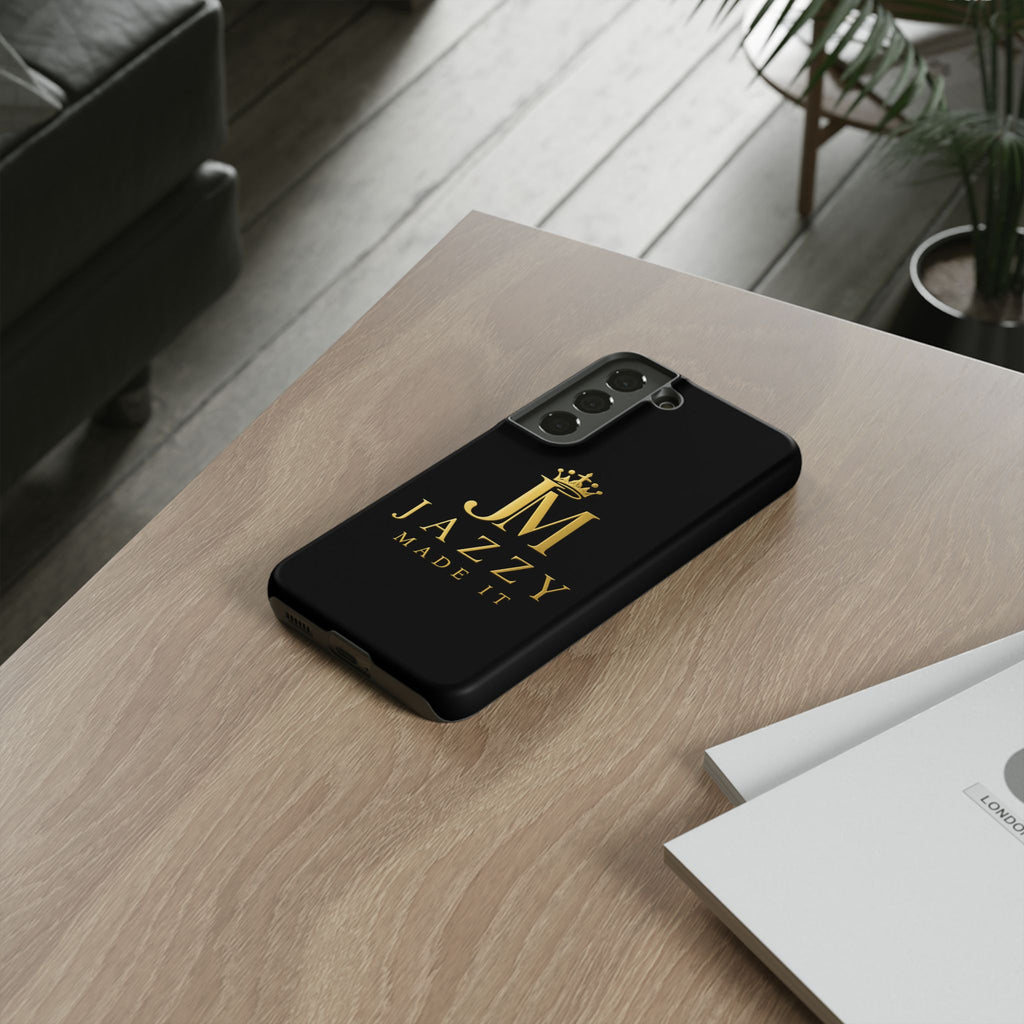 Phone Case — "Jazzy Made It" Black & Gold Tough Case