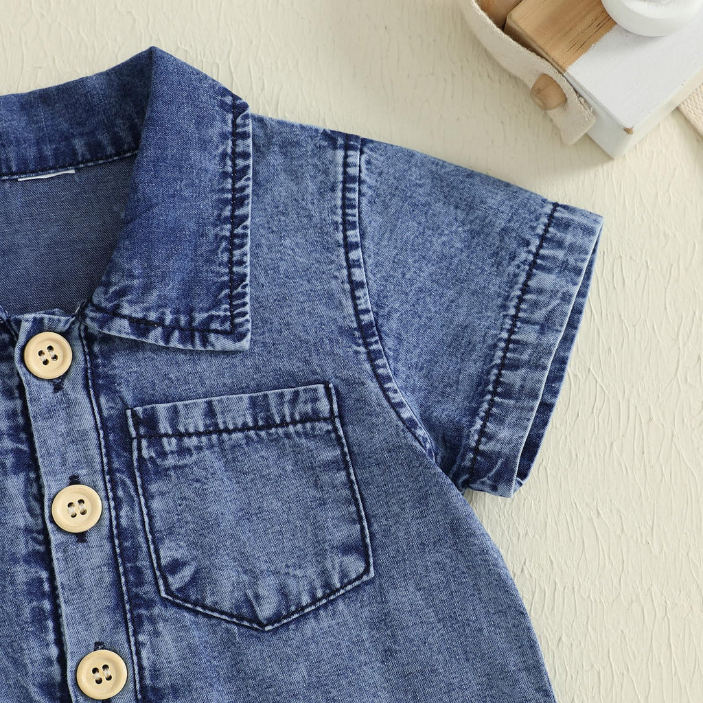 Summer Toddler Girl Jumpsuit Shorts Little Girl Overalls Clothes Baby Jean Romper Jumpsuit One Piece Outfit